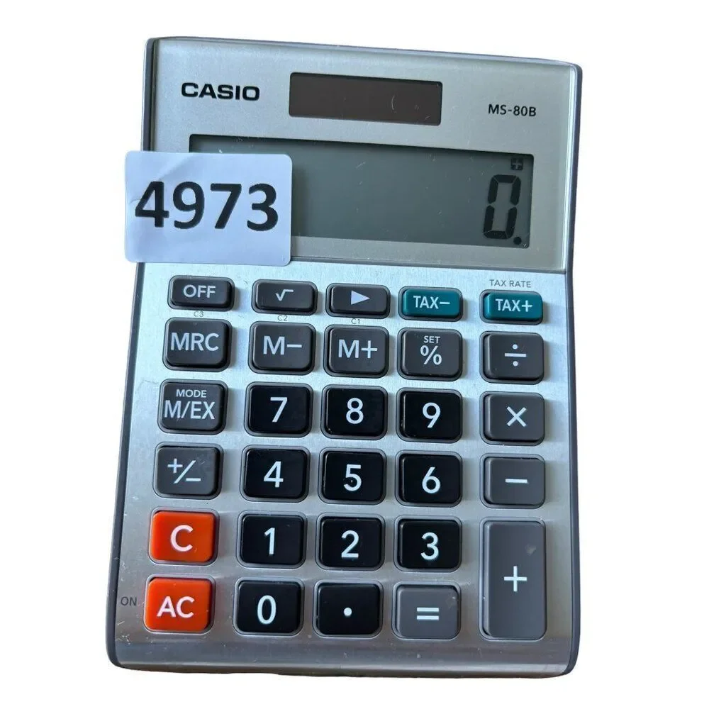 Casio MS-80B Desktop Calculator 8-Digit LCD Display Dual Power Solar & Battery